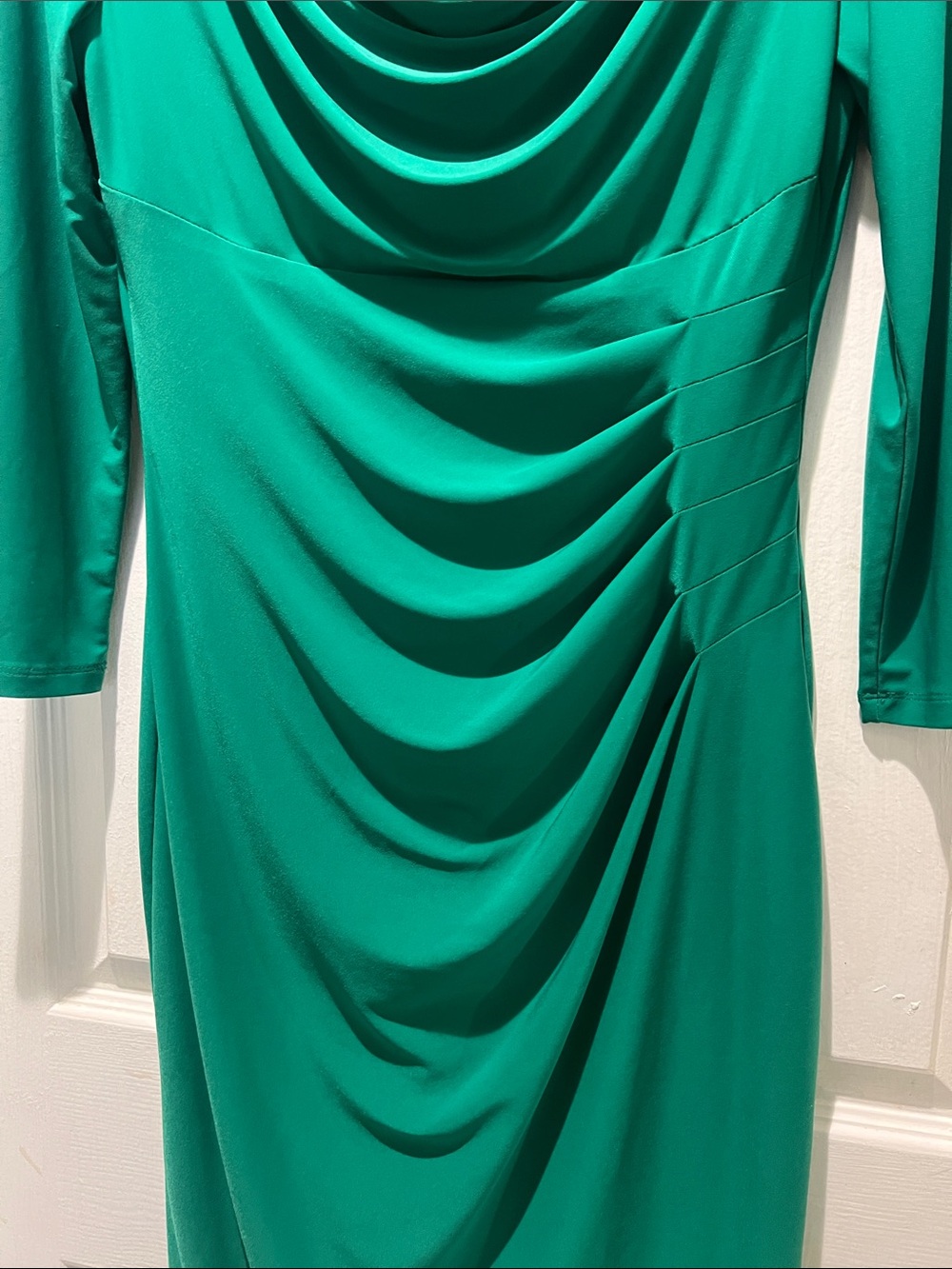 Lauren Ralph Lauren Green Draped Jersey Sheath Dress - Picture 5 of 7